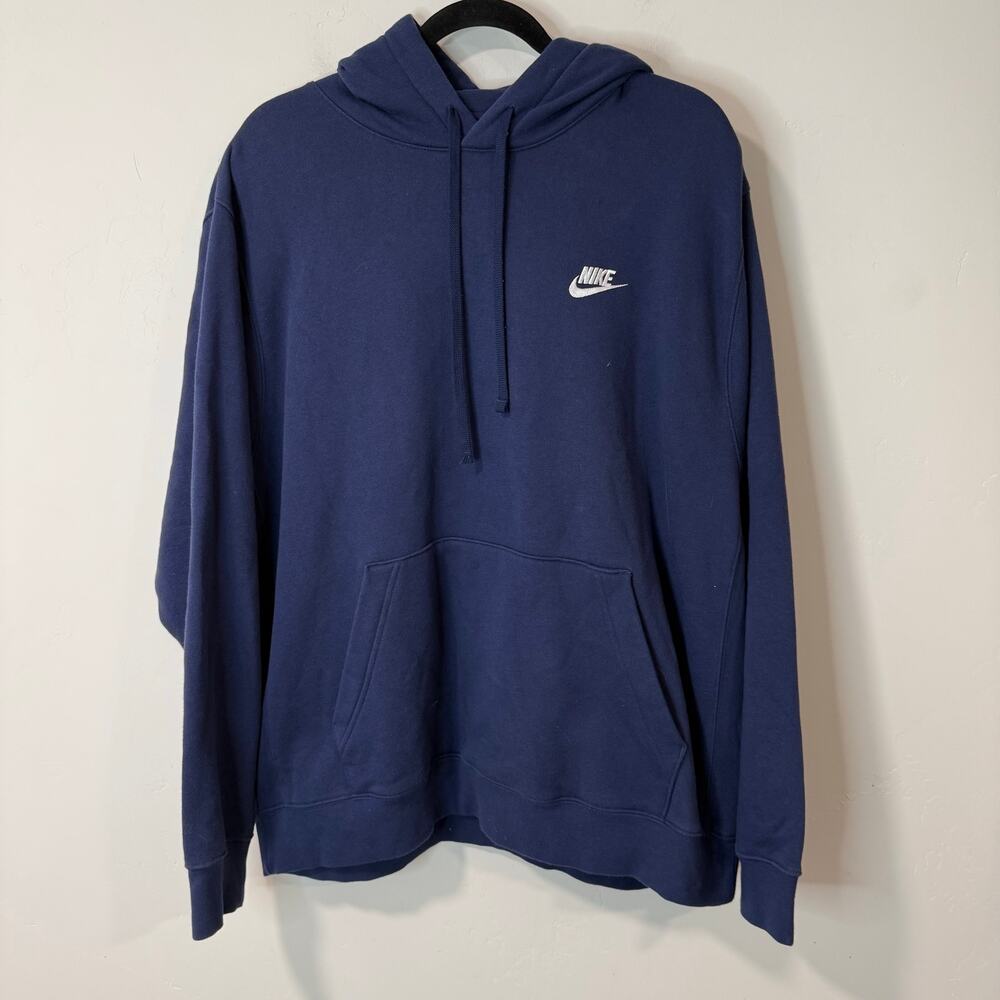 Nike Men's Sportswear Club Fleece Pullover Hoodie‎ Sweatshirt Navy Blue XL